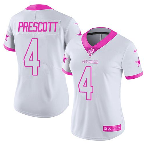 Women's Dallas Cowboys ACTIVE PLAYER Custom Pink Vapor Untouchable Limited Stitched Jersey(Run Small)